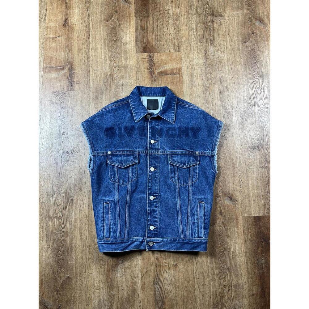 Givenchy Oversized Sleeveless Indigo Jacket